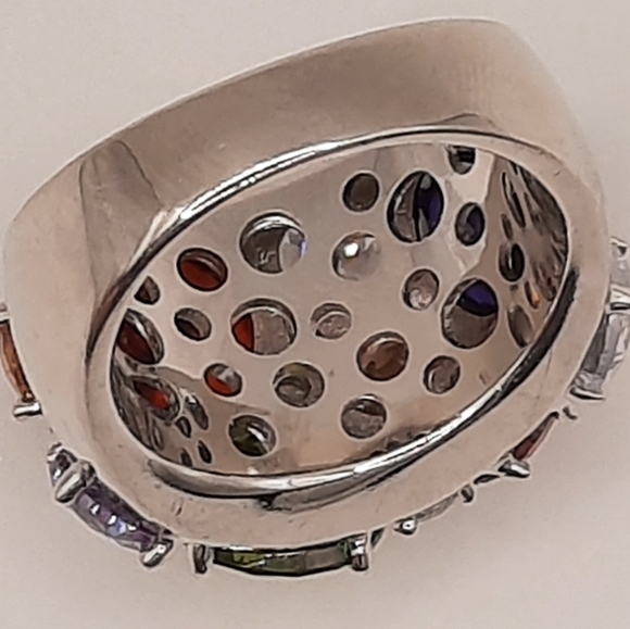 NVC Cluster Ring Mutli Colored CZ Stones Size 8 - Picture 6 of 10
